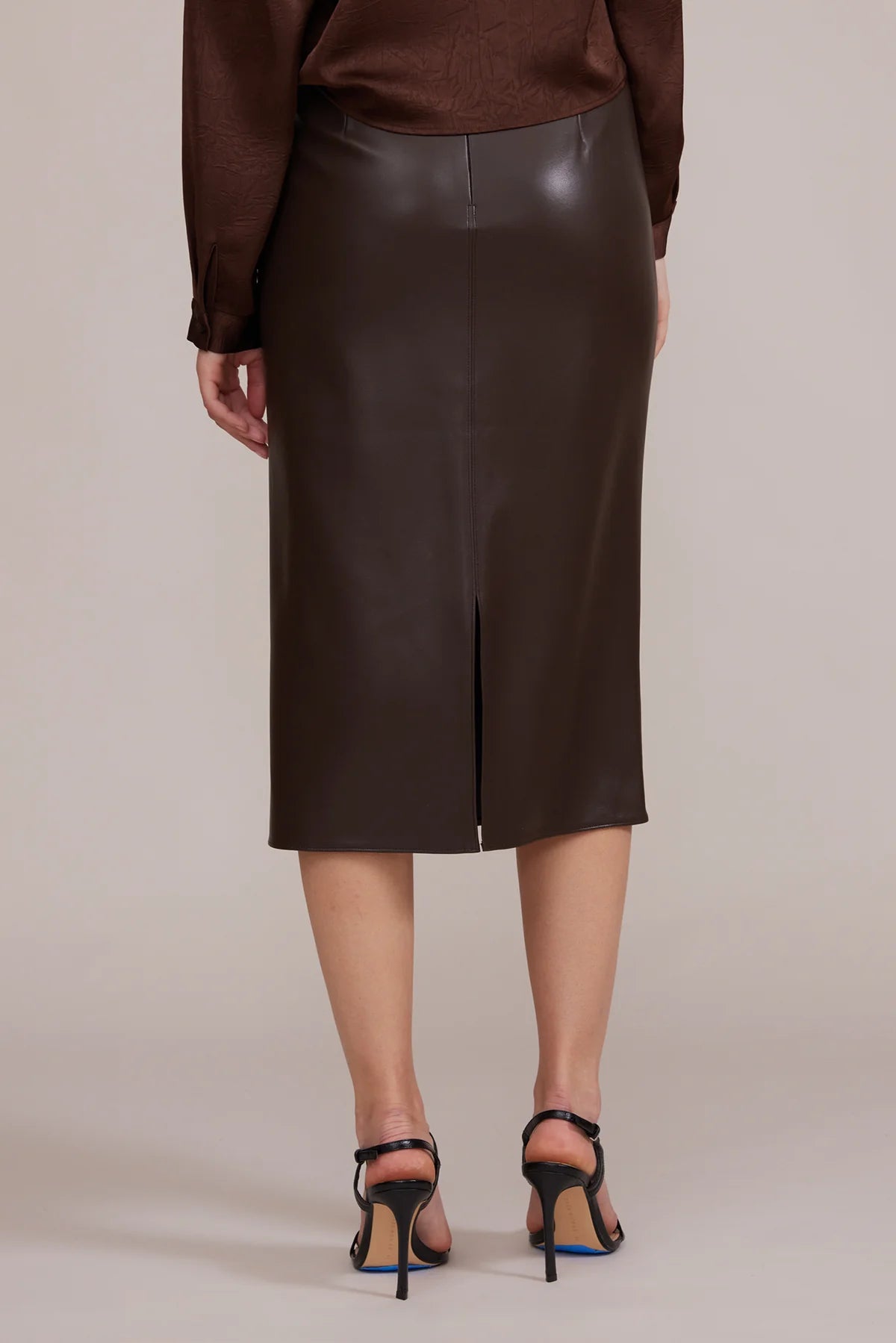 Ello Faux Leather Midi Skirt