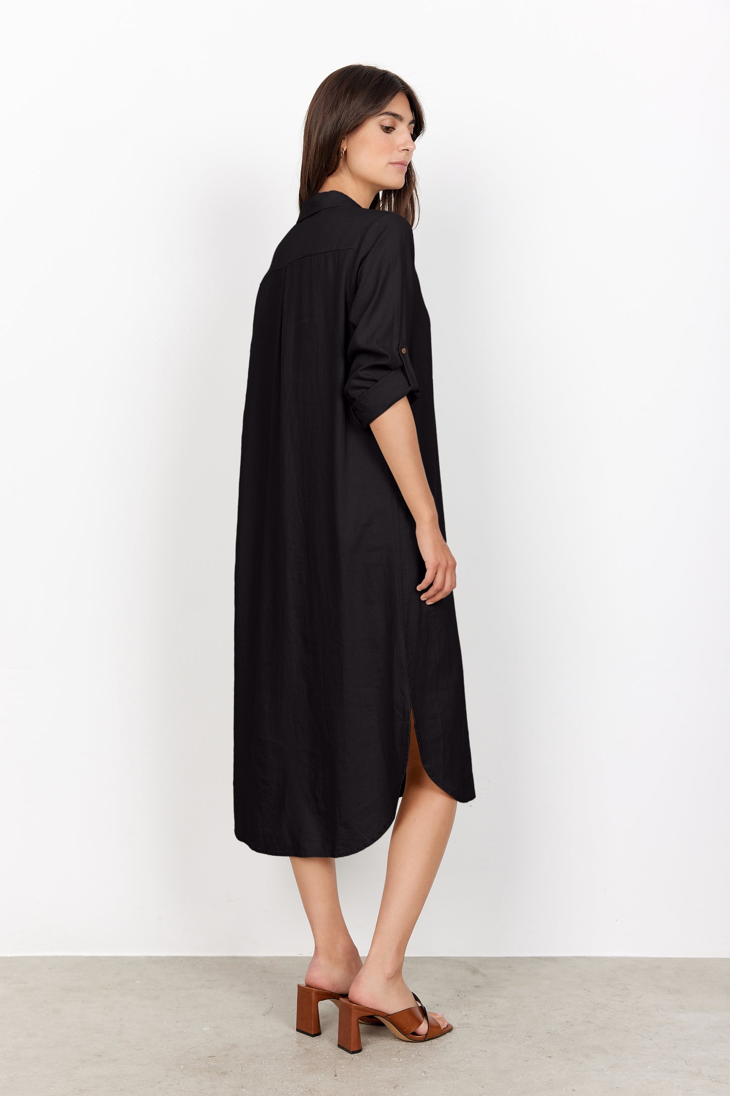 Ina Linen Blend Midi Shirt Dress