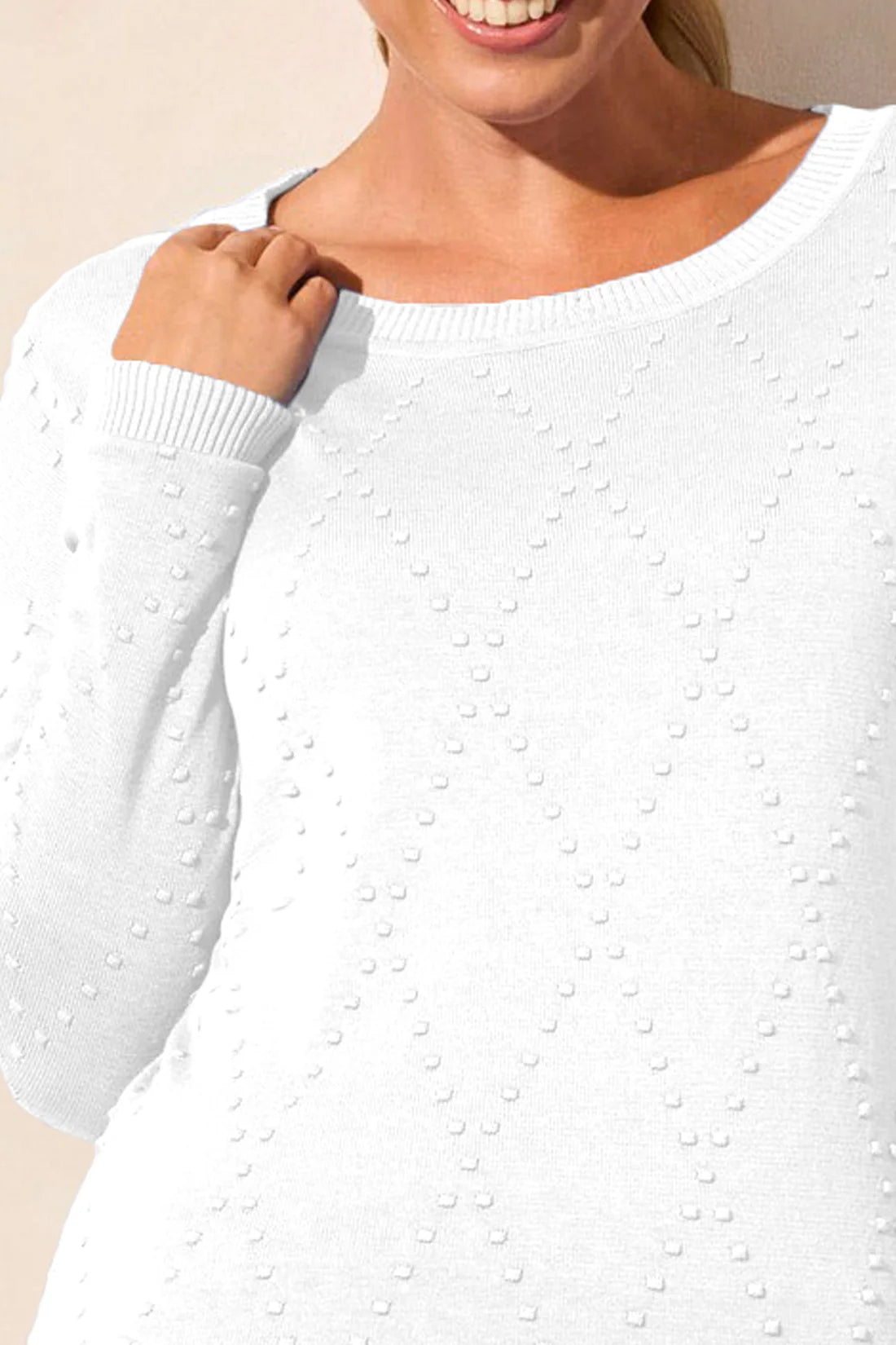 Crew Neck Sweater with Thumb Holes