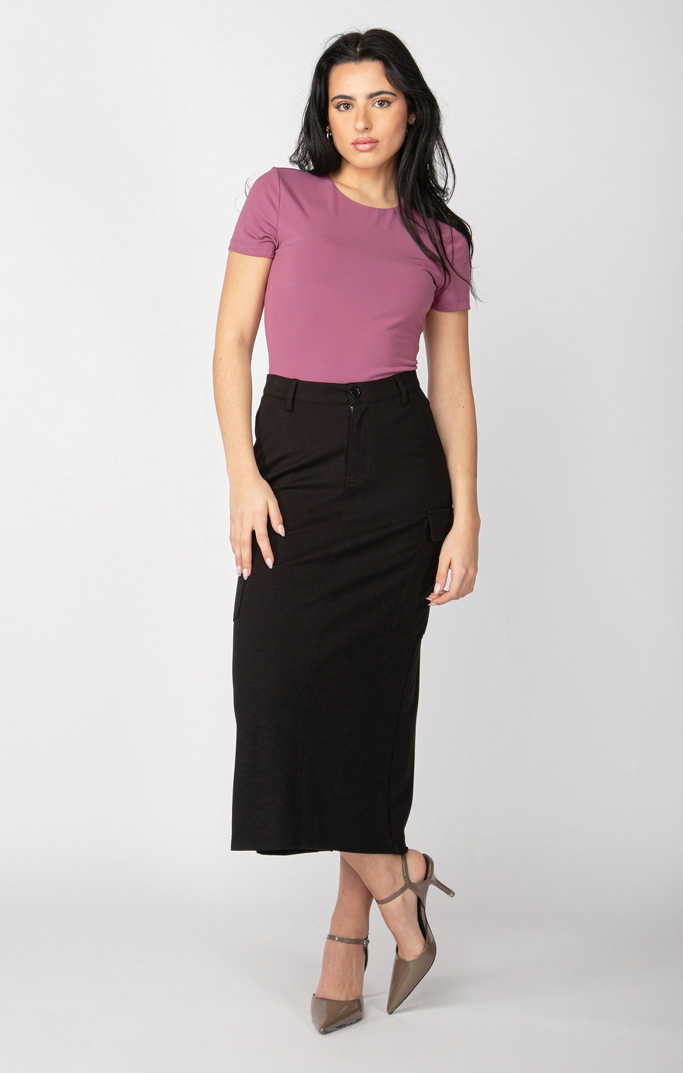 Ponte Knit Cargo Skirt