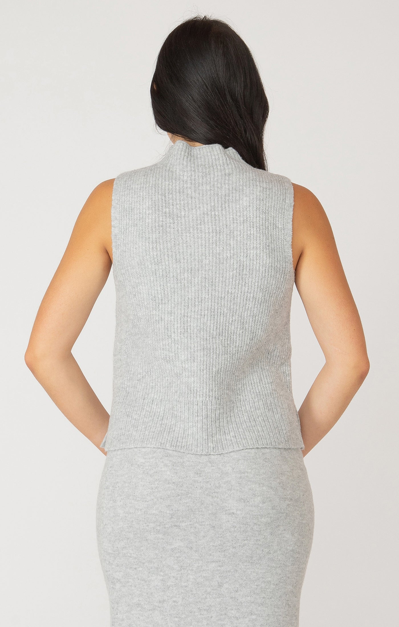 Sleeveless Mock Neck Sweater