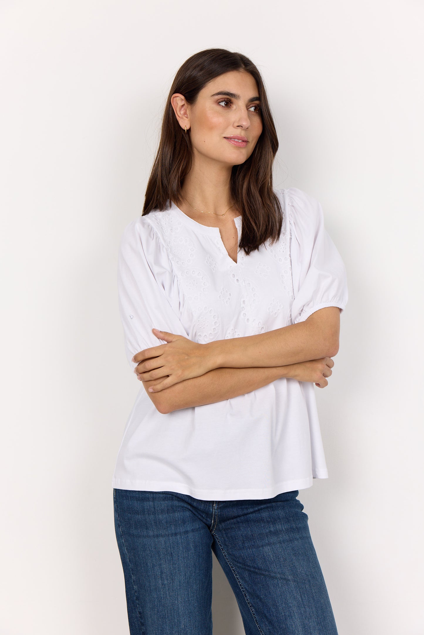 Loraine Embroidered V-Neck Blouse