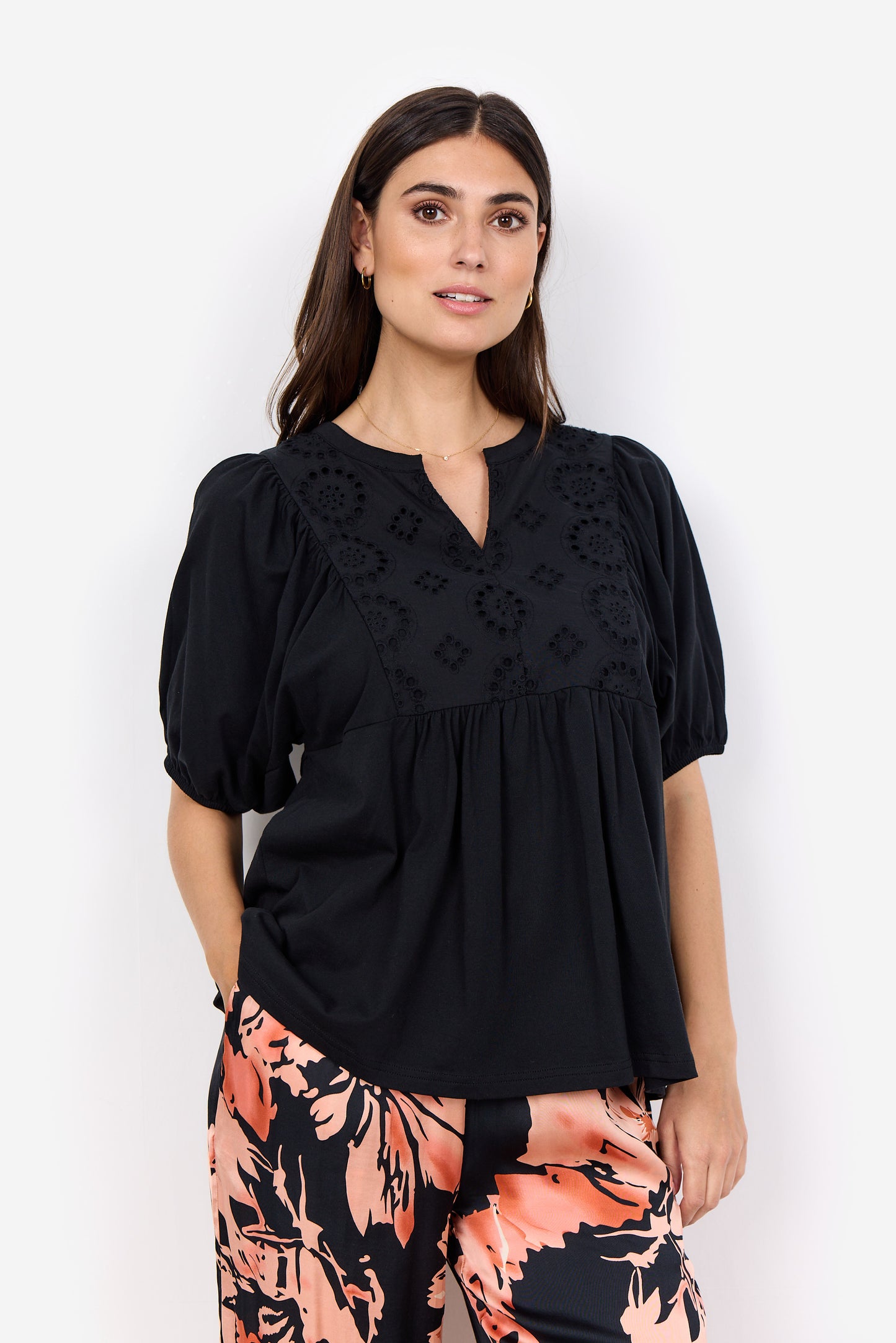 Loraine Embroidered V-Neck Blouse