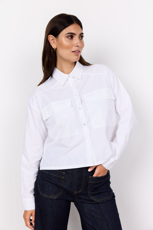 Netti Cropped Button-Up Shirt