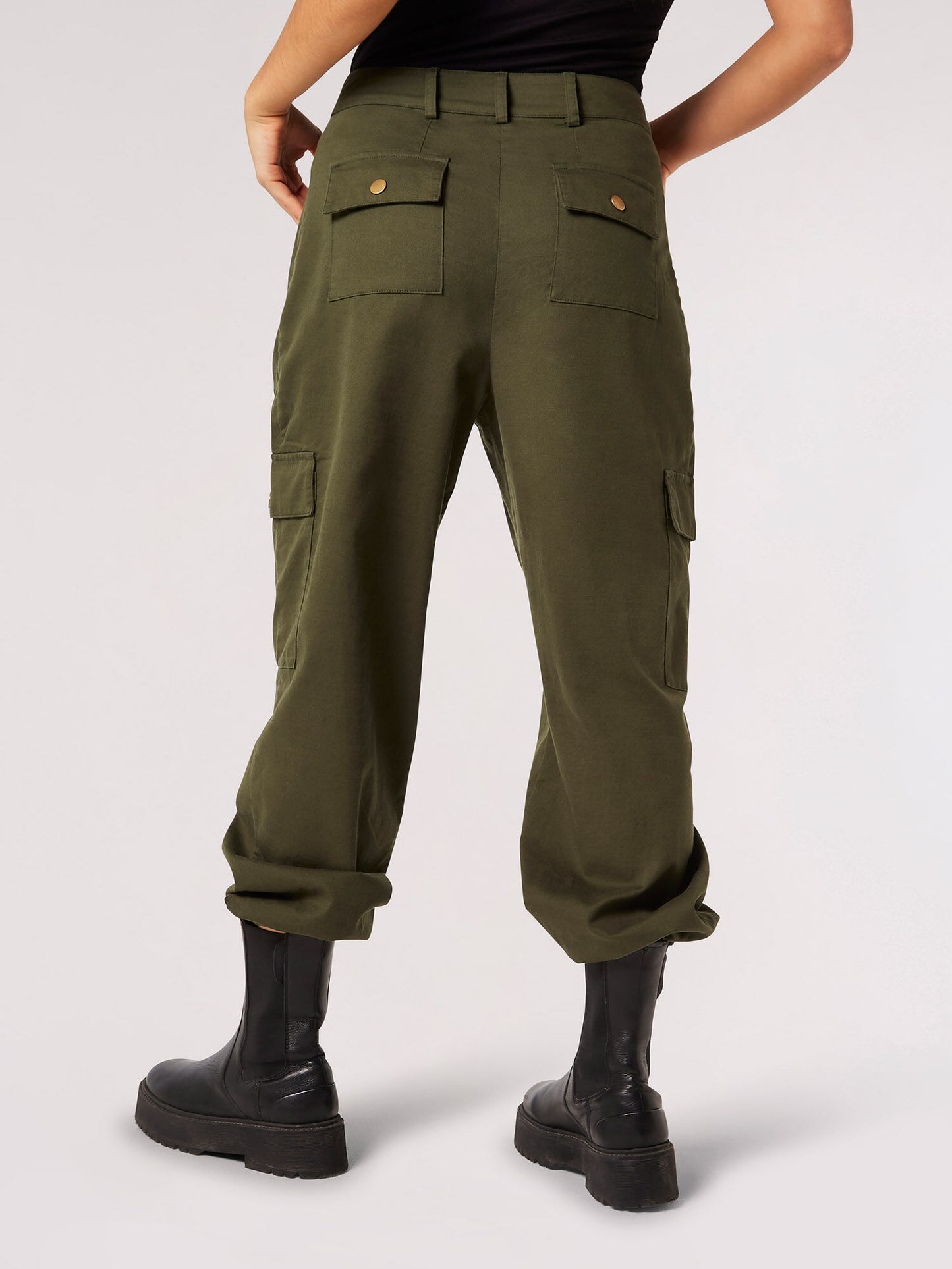 Apricot Twill Cargo Pants