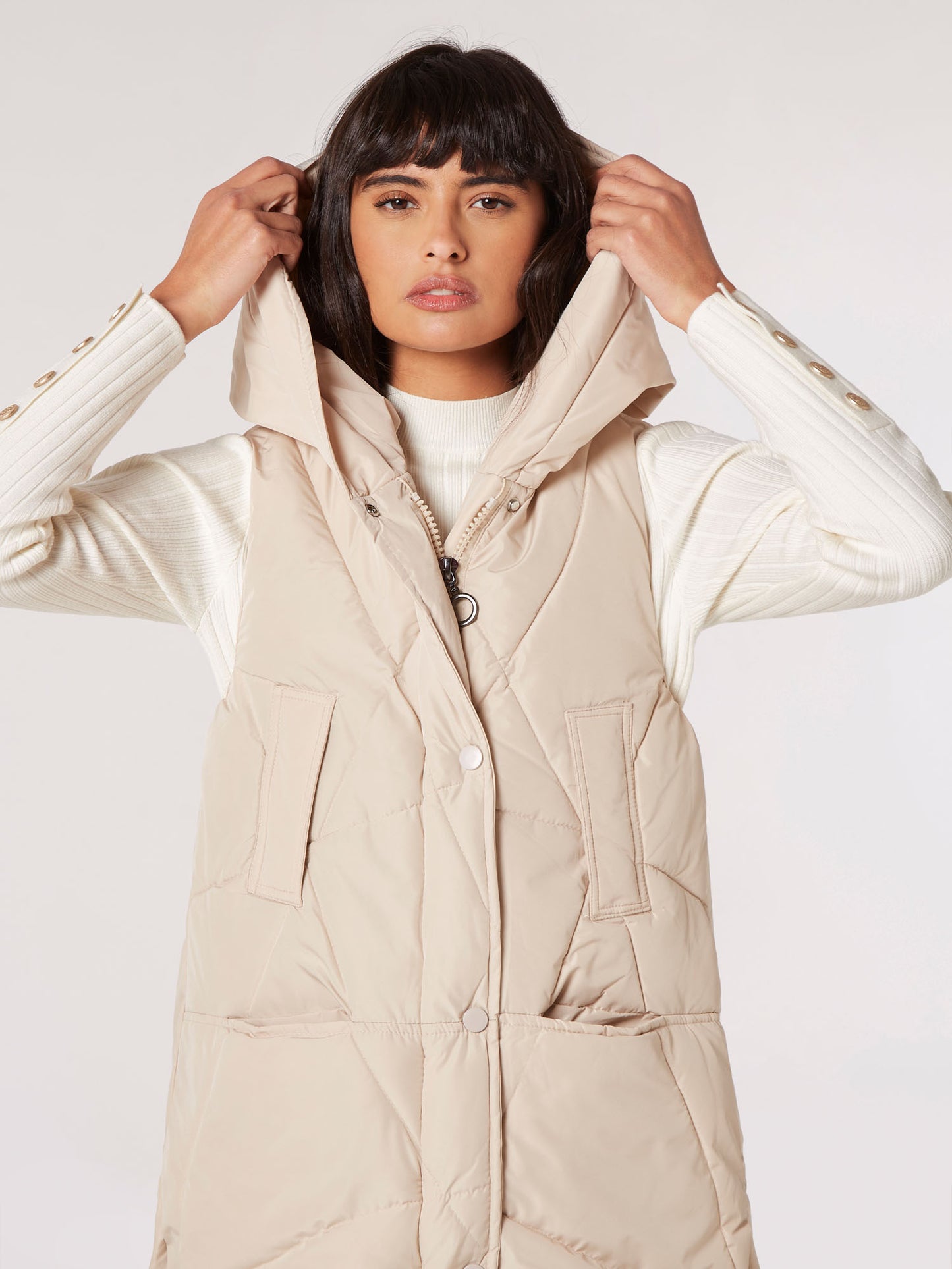 Longline Hooded Puffer Vest