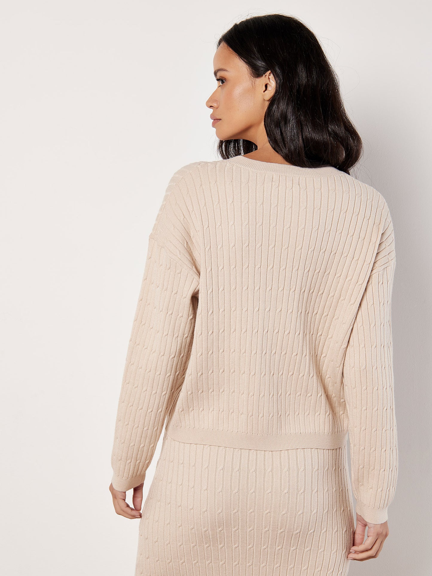 Fine Gauge Cable Batwing Sweater