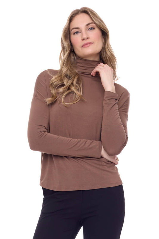 Morgan Solid Knit Jersey Turtleneck