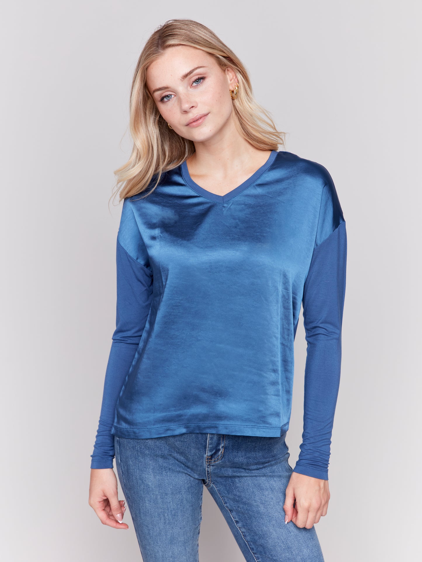 Satin Jersey Knit Top