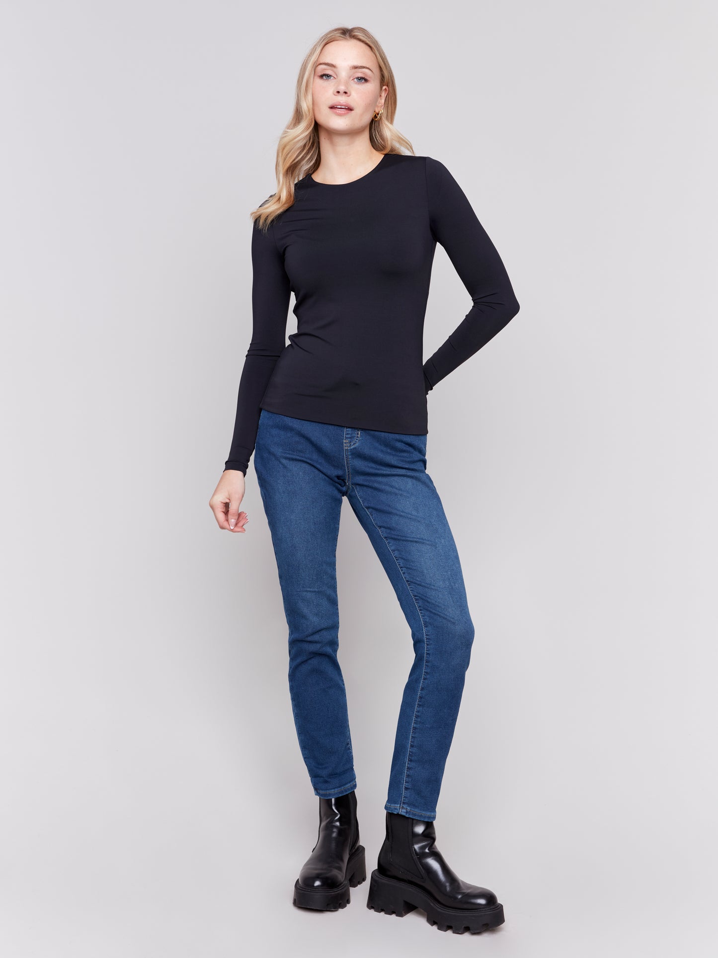 Super Stretch Long Sleeve Crew Neck Top