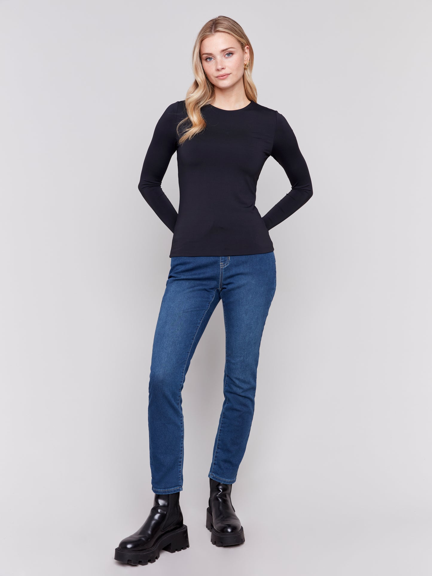 Super Stretch Long Sleeve Crew Neck Top