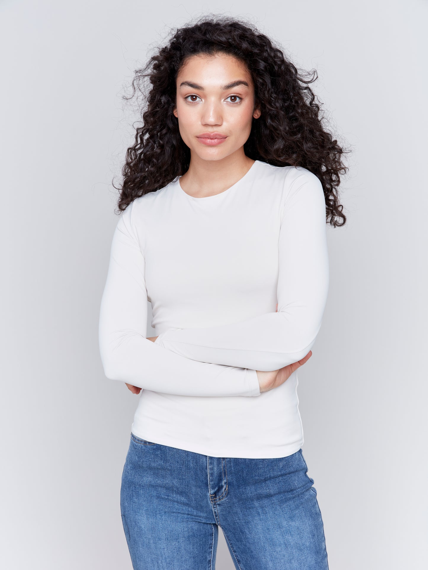 Super Stretch Long Sleeve Crew Neck Top