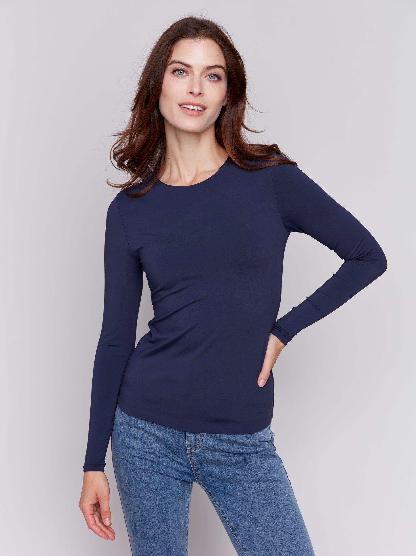 Super Stretch Long Sleeve Crew Neck Top