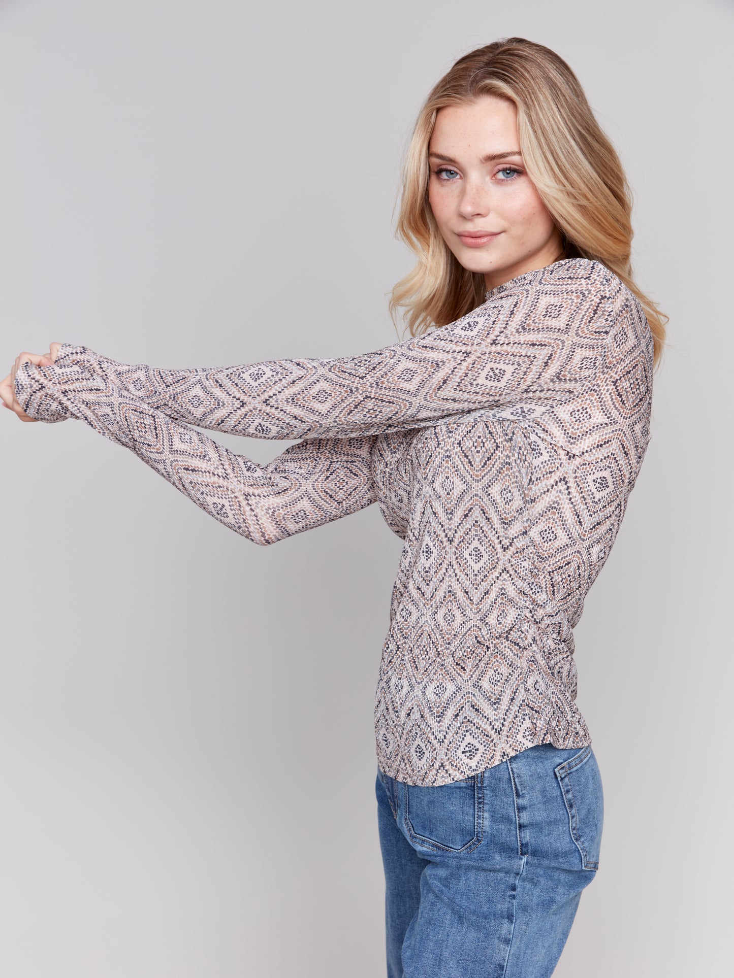 Long Sleeve Mock Neck Top