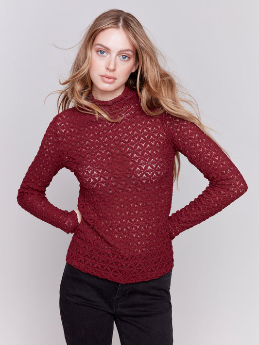 Long Sleeve Mock Neck Top