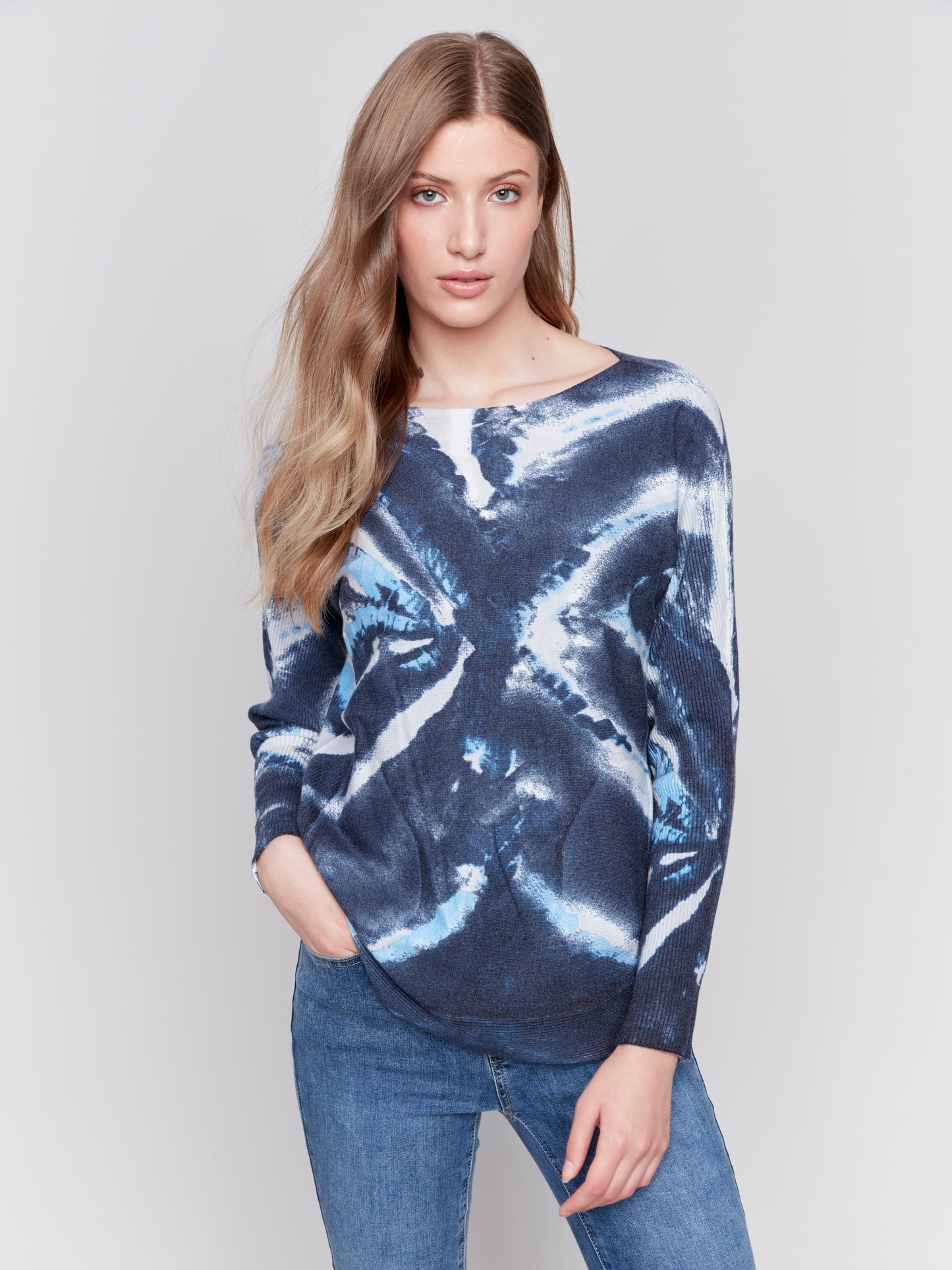 Printed Plush Knit Sweater