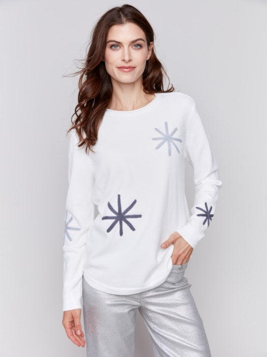 Embroidered Snowflake Sweater