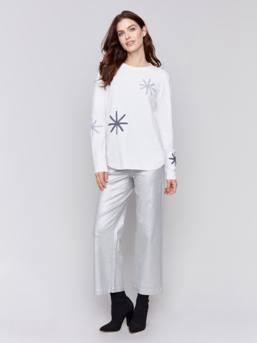 Embroidered Snowflake Sweater