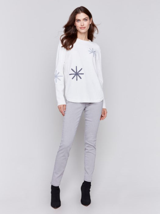 Embroidered Snowflake Sweater