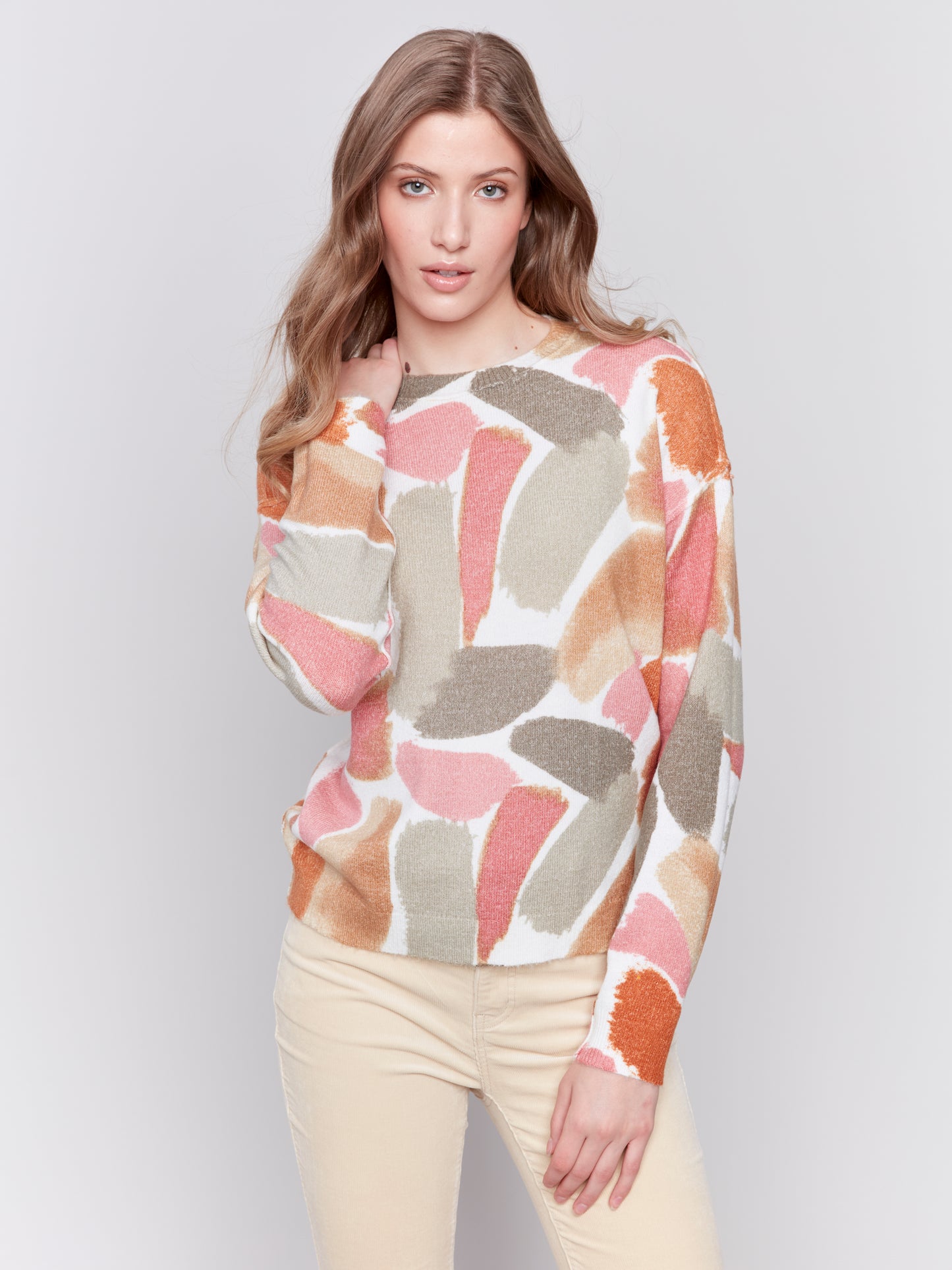 Reversible Printed Crew-Neck Sweater