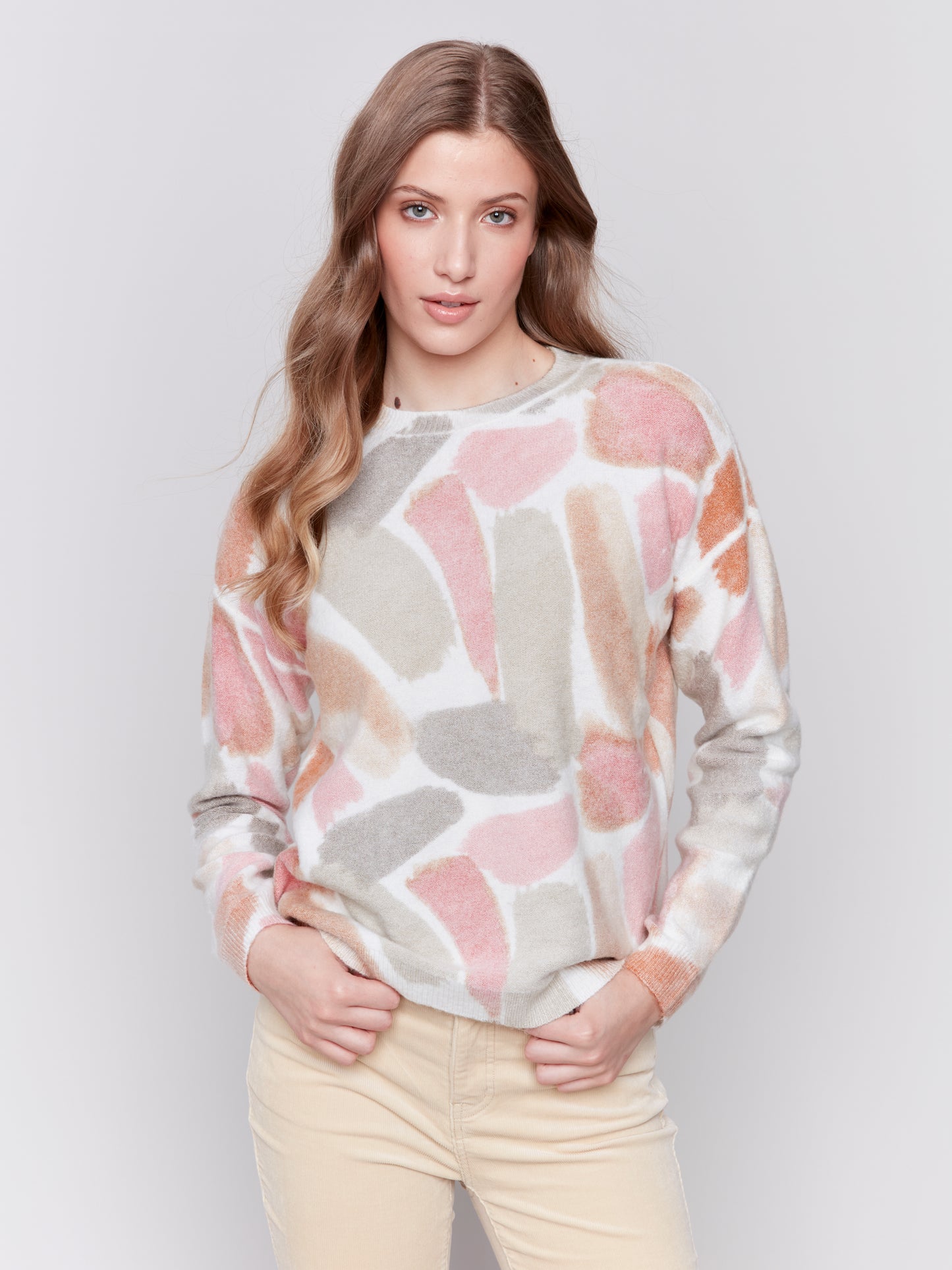 Reversible Printed Crew-Neck Sweater