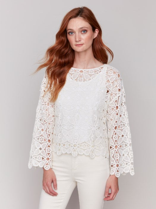 Cotton Blend Crochet Top