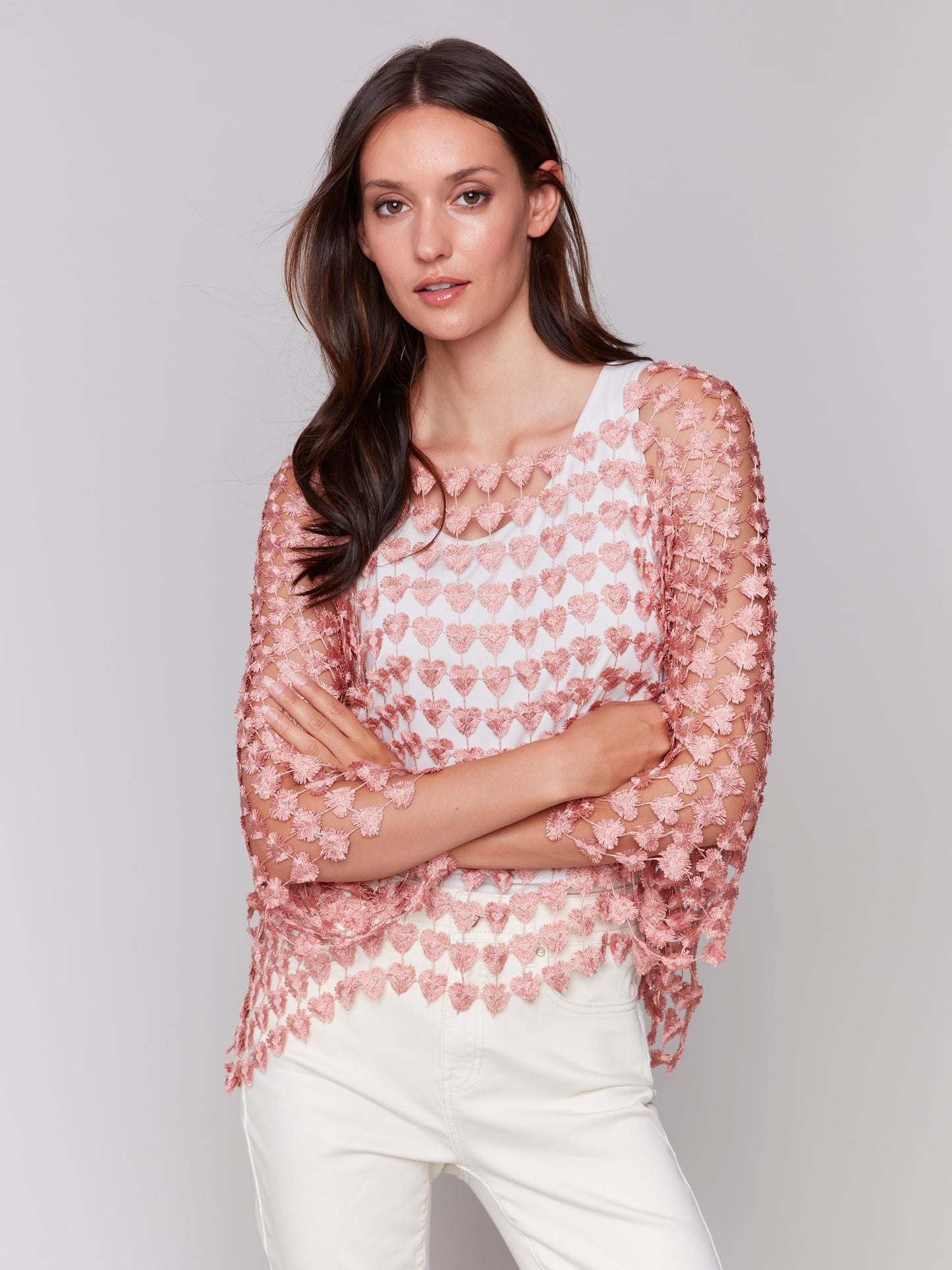 Textured Crochet Heart Top