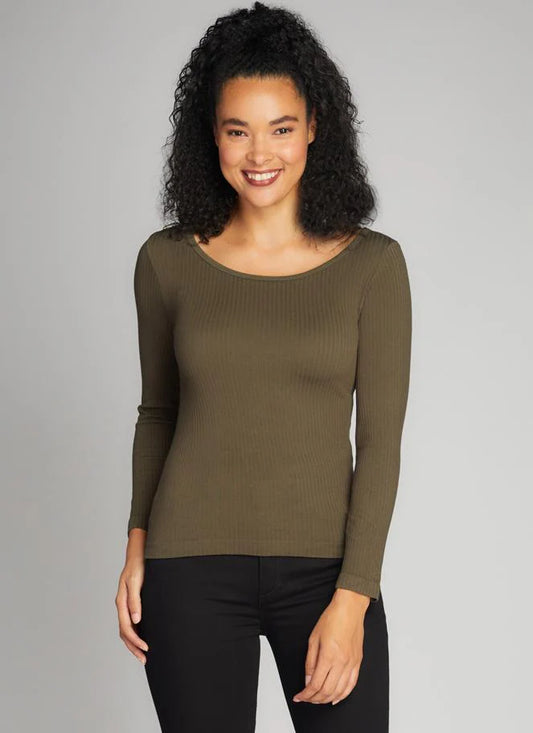 Seamless Rib Crew Neck Top