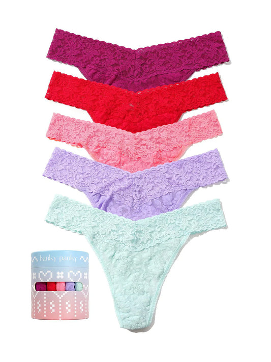 Spring 5 Pack Signature Lace Original Rise Thong