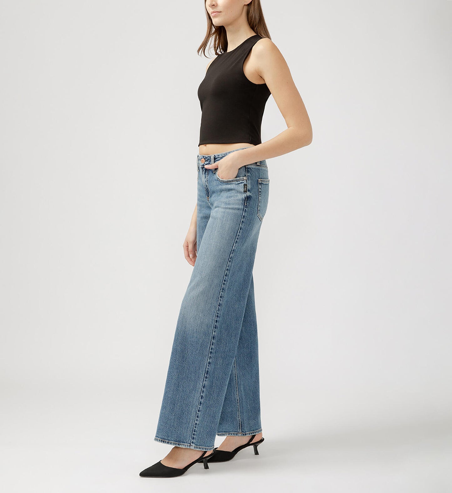 Suki Mid Rise Wide Leg Jeans