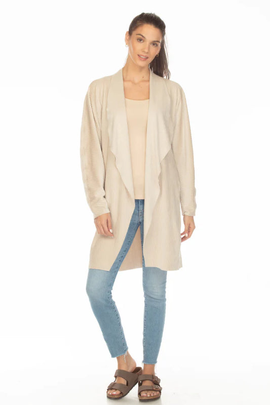 Reversible Raw Edge Long Cardigan