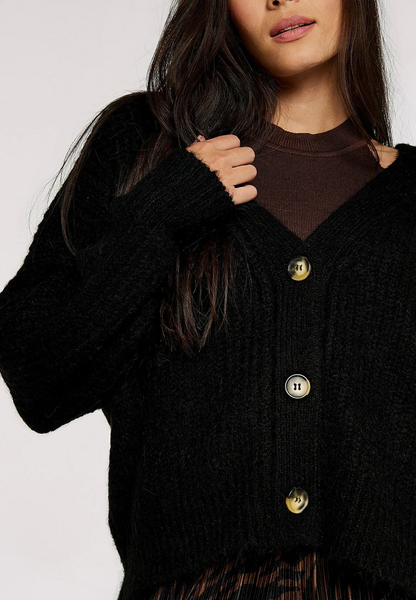 Apricot Knit Boyfriend Cardigan