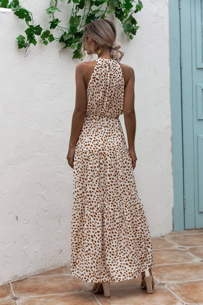 Printed Halter Maxi Dress