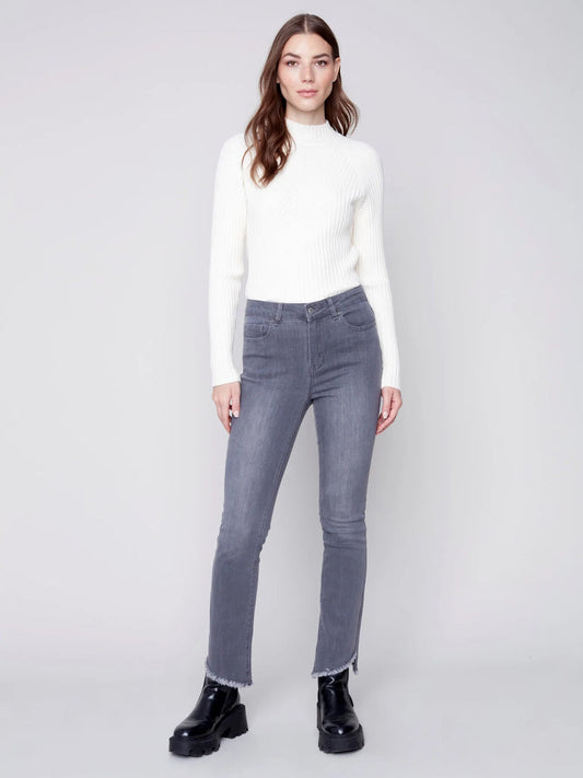 Bootcut Jeans with Asymmetrical Hem