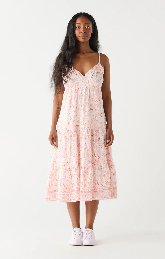 Paisley Crossover Midi Dress