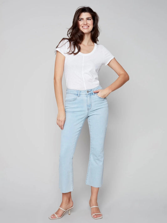 Raw Edge Bell Bottom Jeans