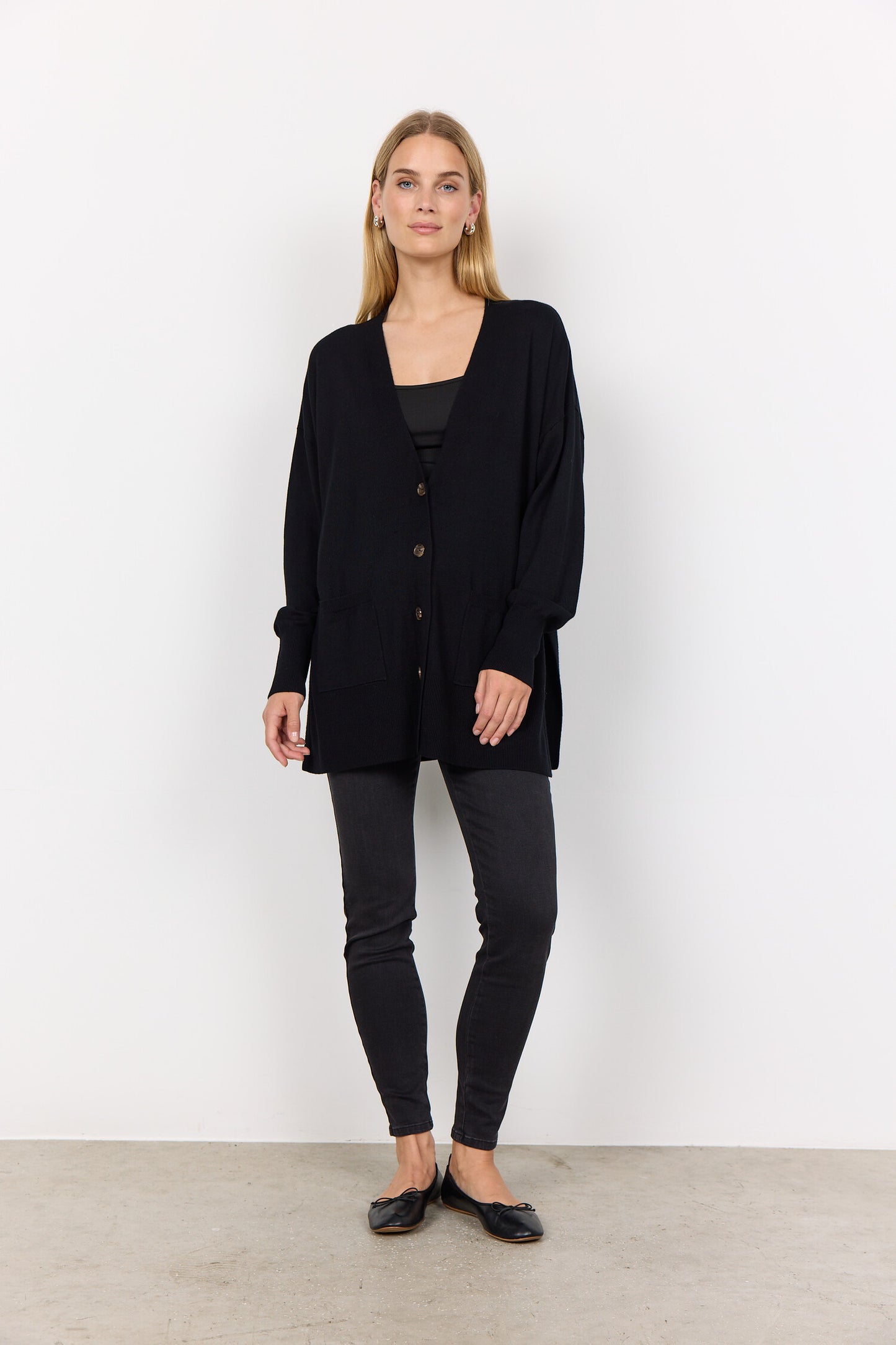 Dollie Long Button Front Cardigan