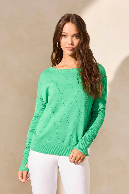 Crew Neck Sweater with Thumb Holes