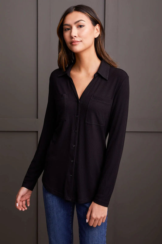 Soft Touch Baby Rib Button-Up Shirt