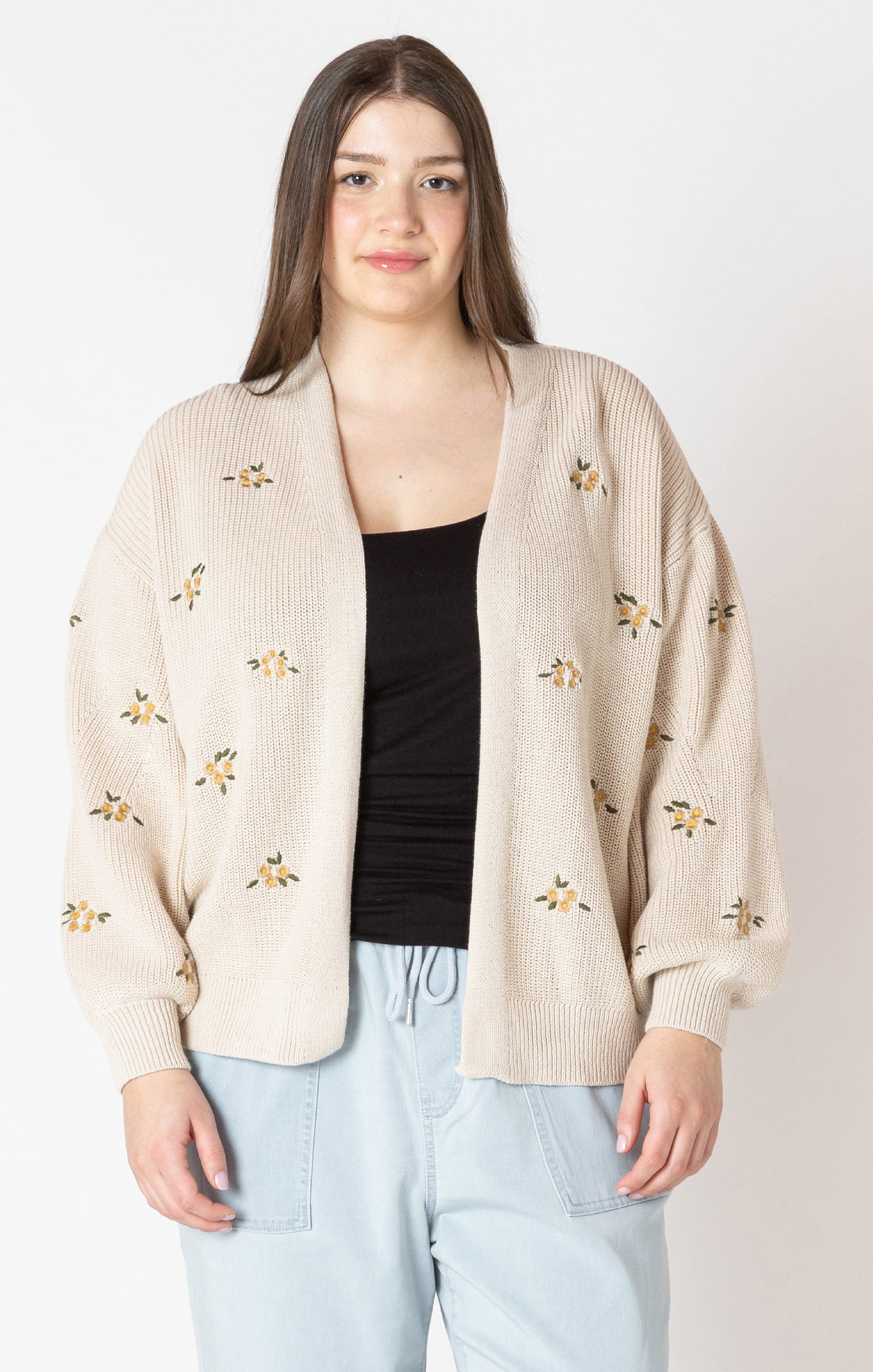 Long Sleeve Embroidered Cardigan