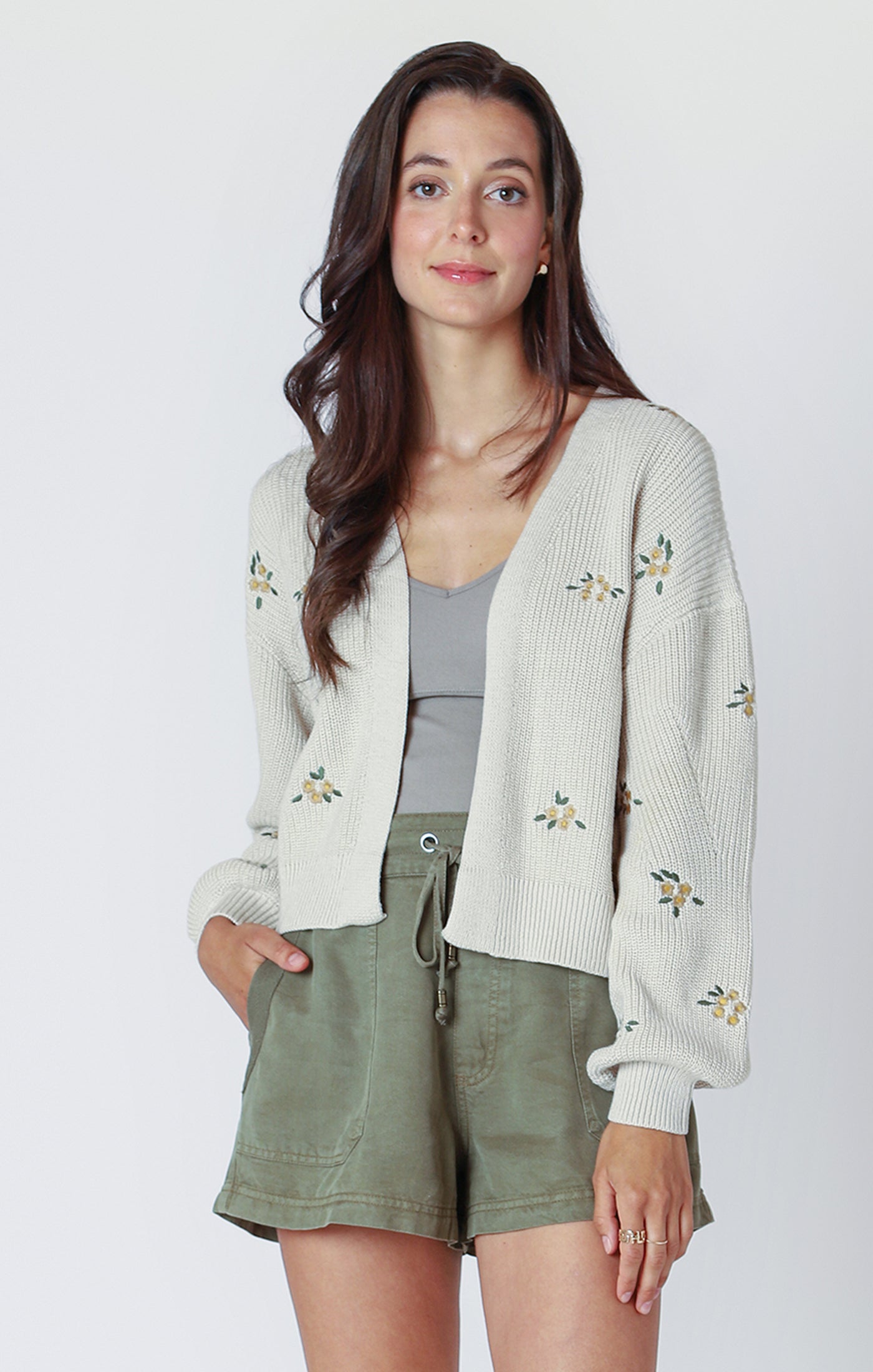 Long Sleeve Embroidered Cardigan