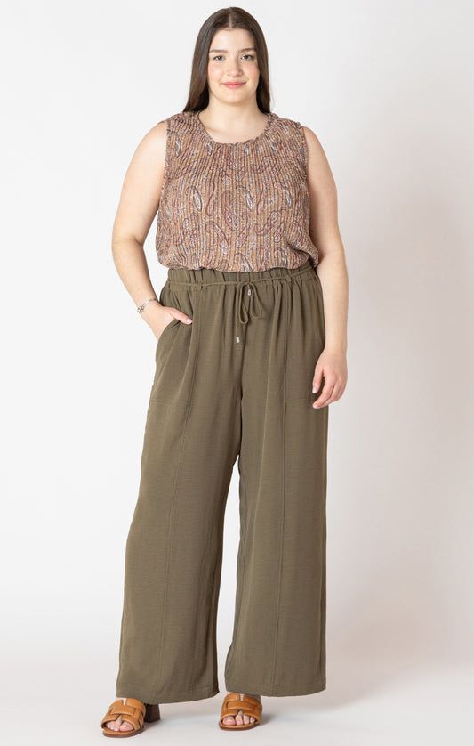 Belted Wide Leg Flowy Pant