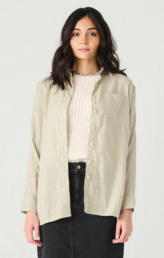 Long Sleeve Oversized Button Front Shirt