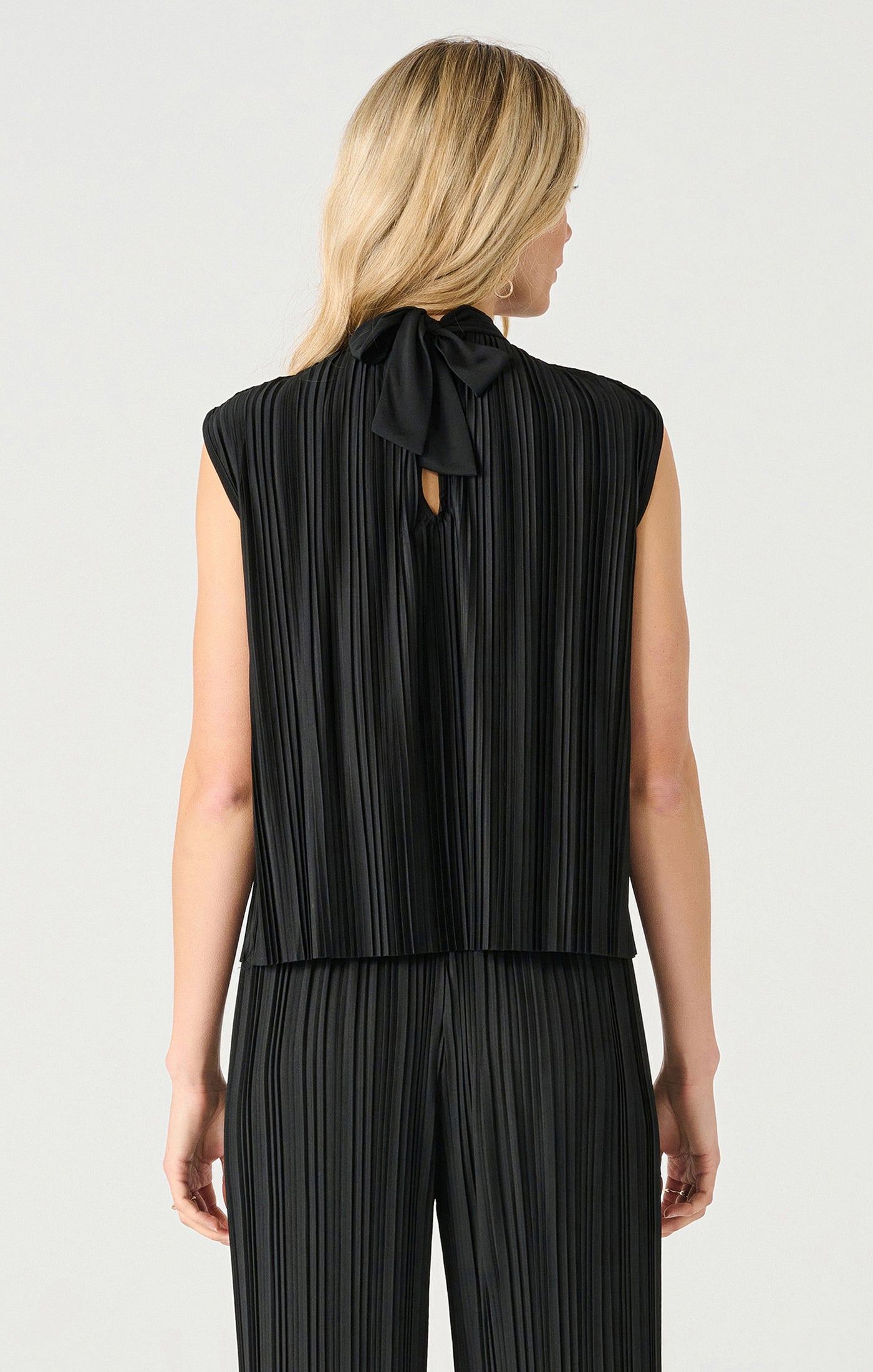 Mockneck Pleated Top