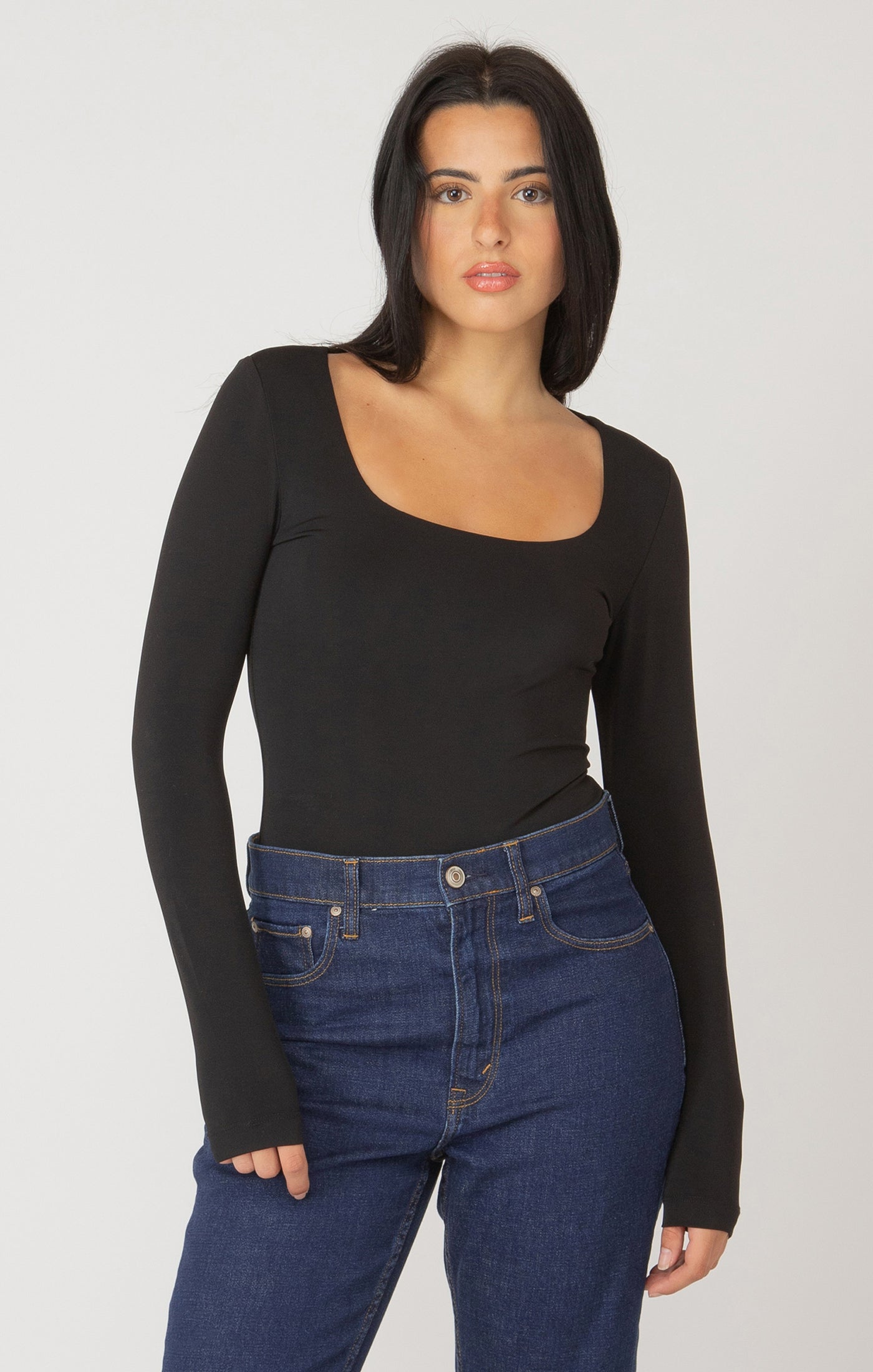 Long Sleeve Square Neck Top