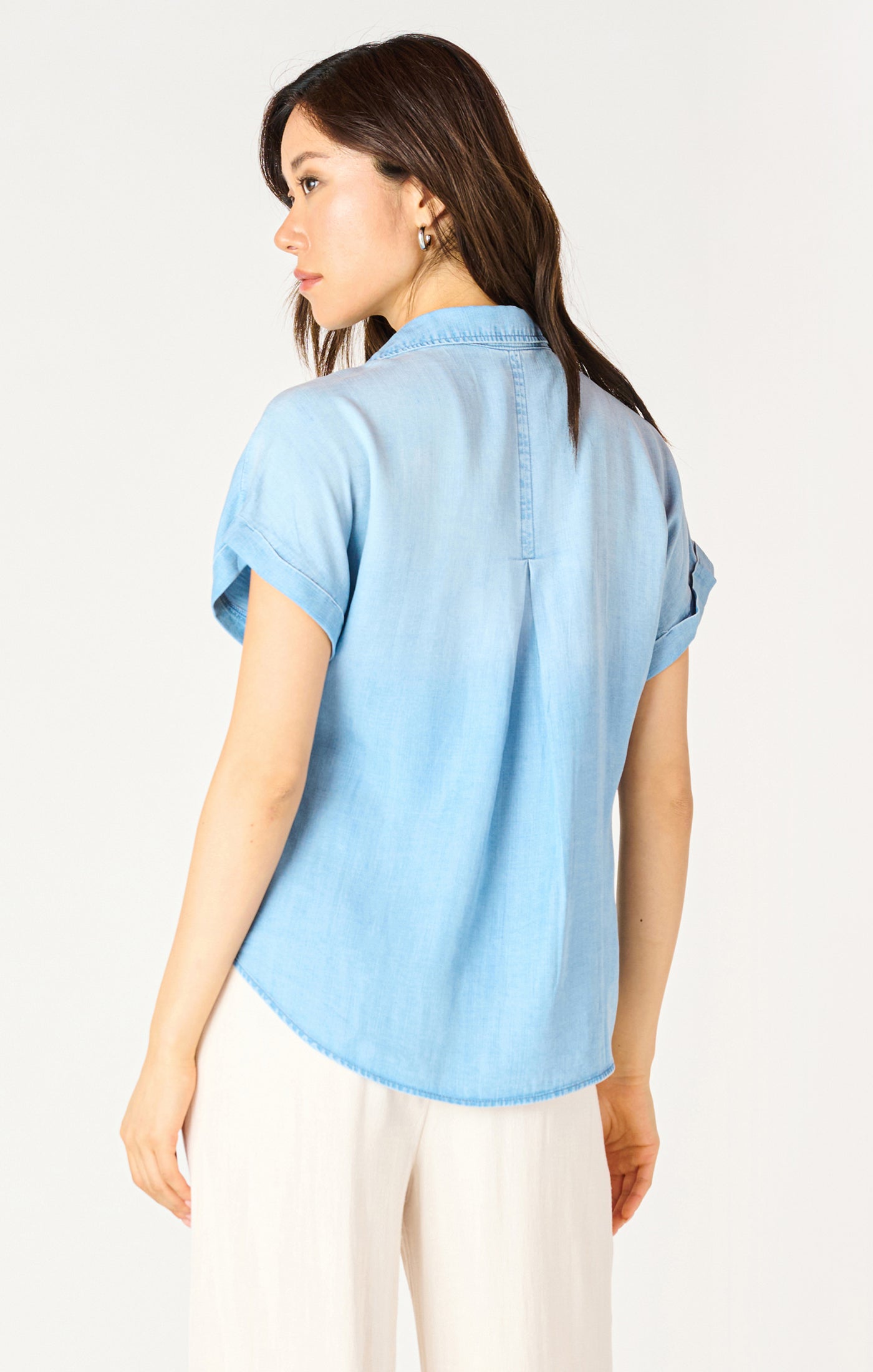 Short Sleeve Button Down Blouse