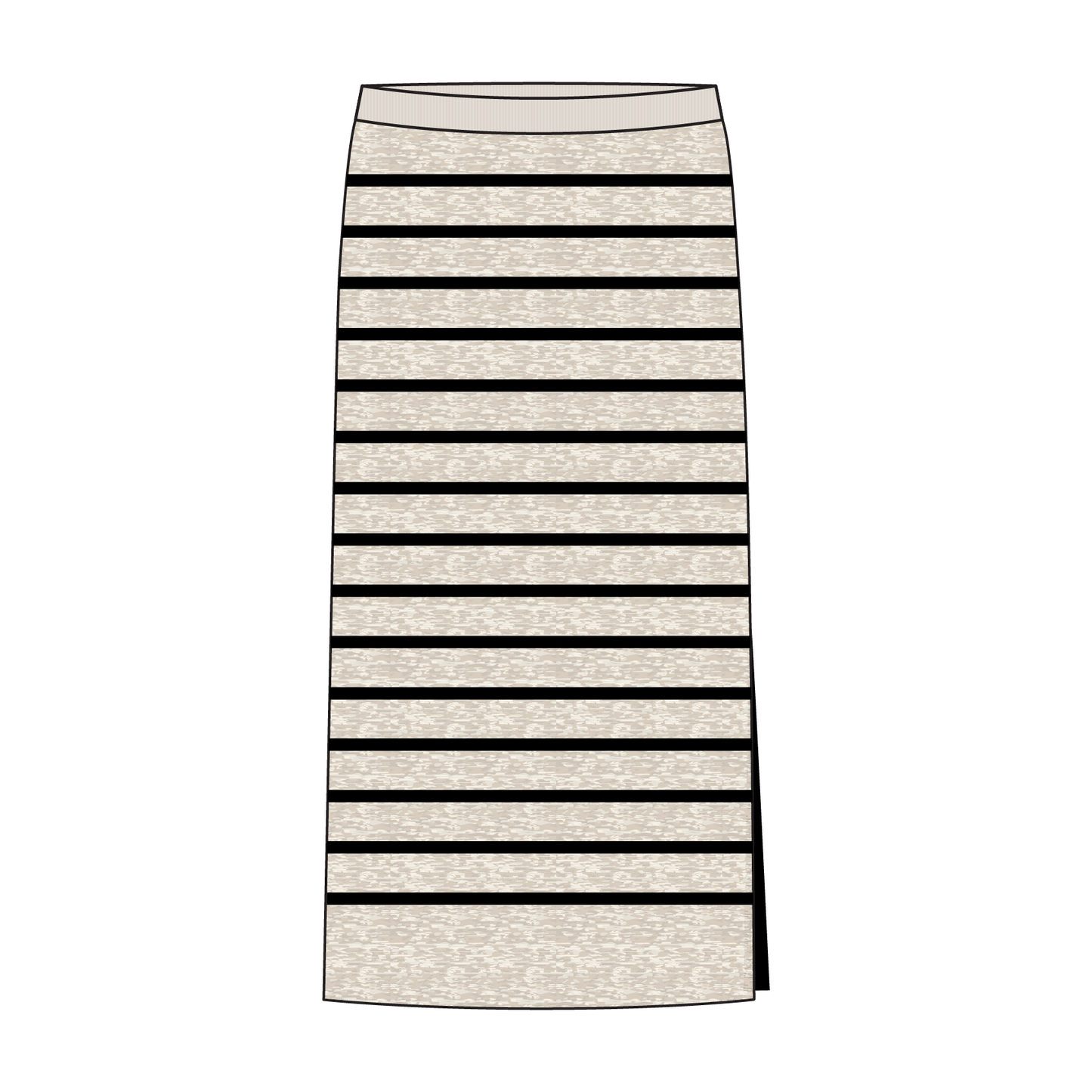 Striped Knit Midi Skirt