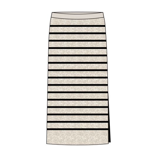 Striped Knit Midi Skirt